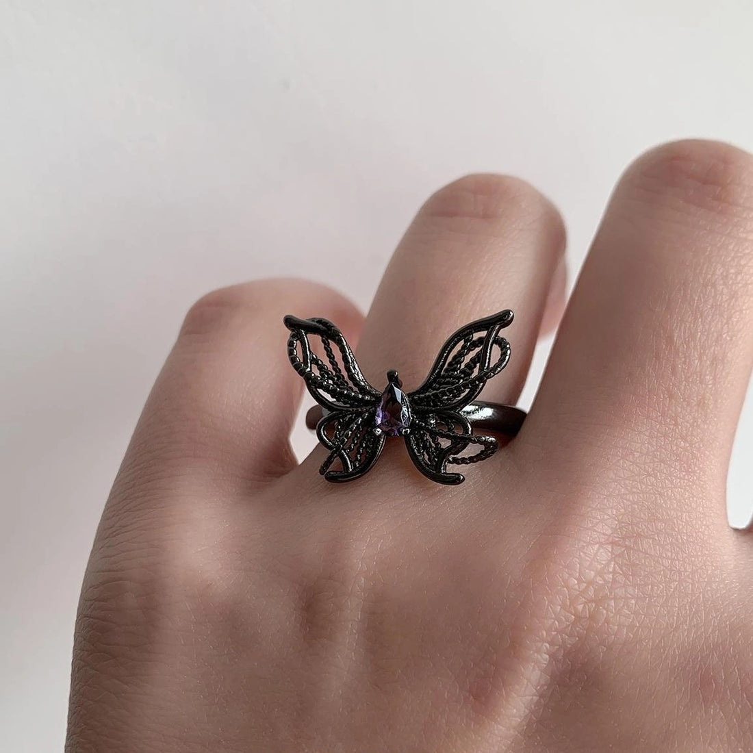 Accessories Gothic Butterfly Punk Ring