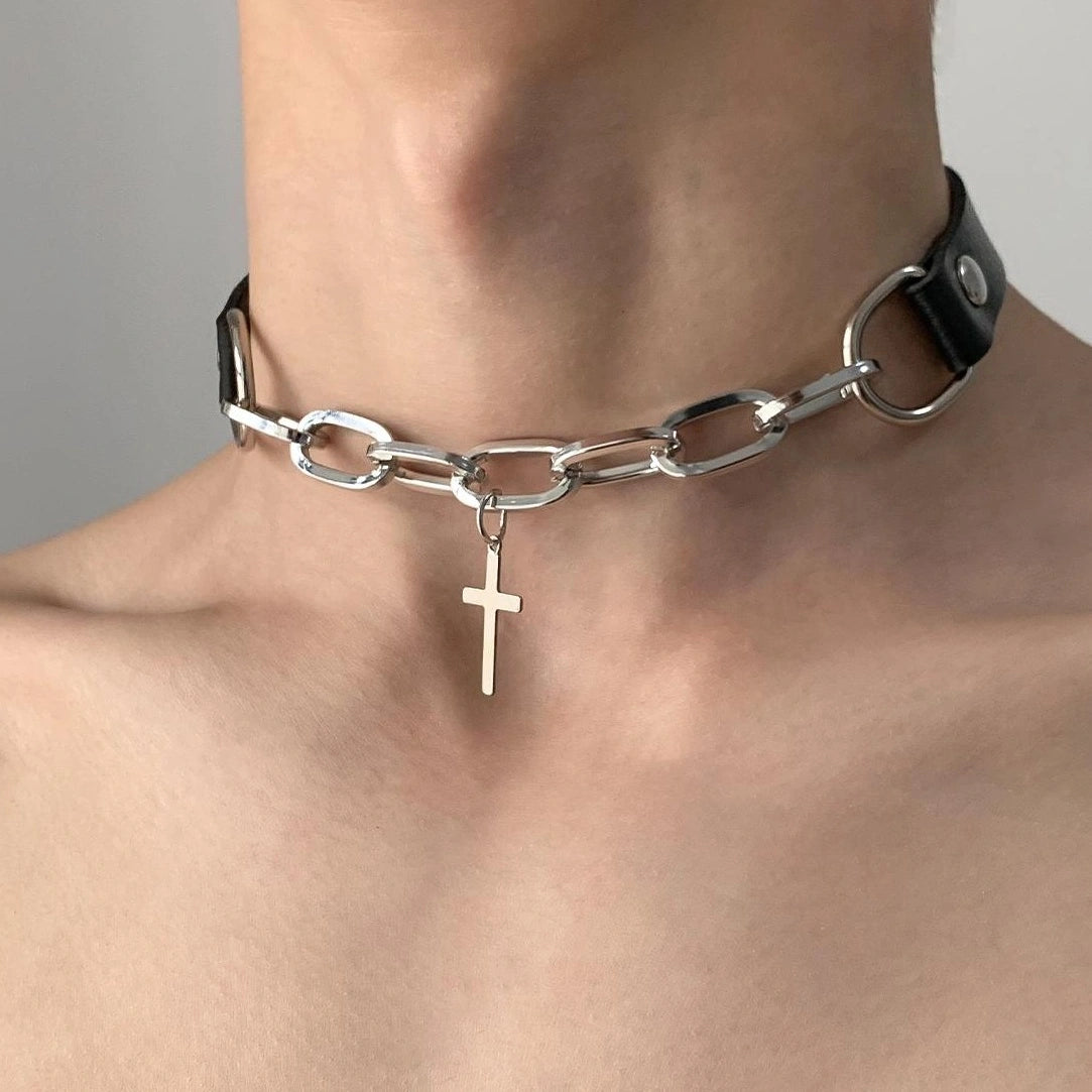 Accessories Gothic Cross Choker Chain Punk Collar Necklace