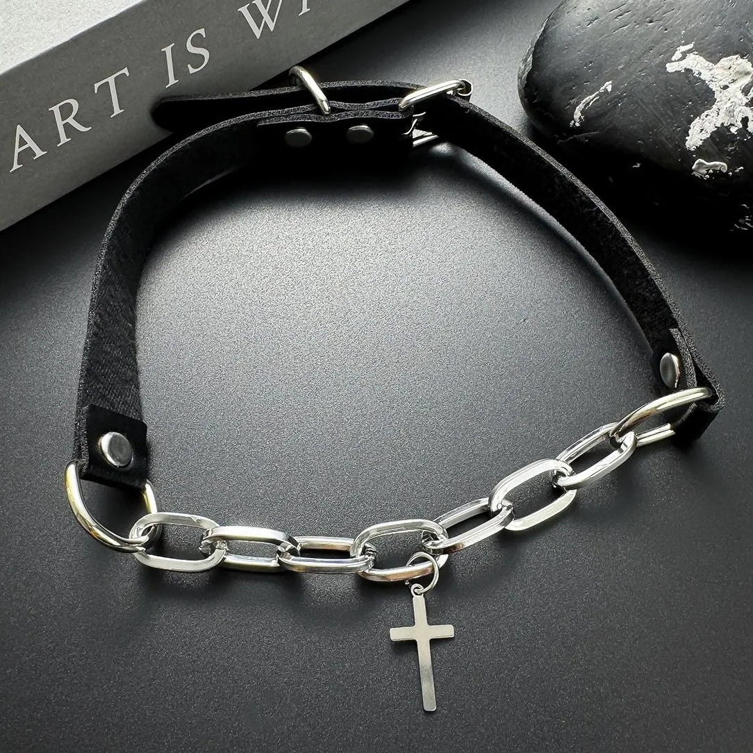 Accessories Gothic Cross Choker Chain Punk Collar Necklace
