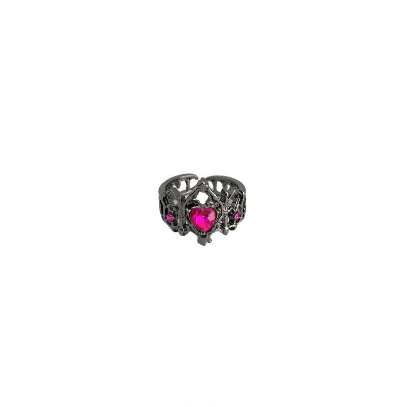 Accessories Gothic Crown Heart Open Ring
