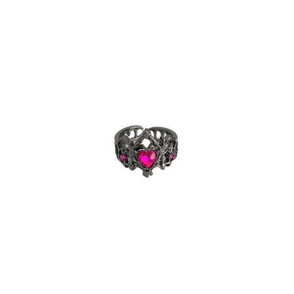 Accessories Gothic Crown Heart Open Ring