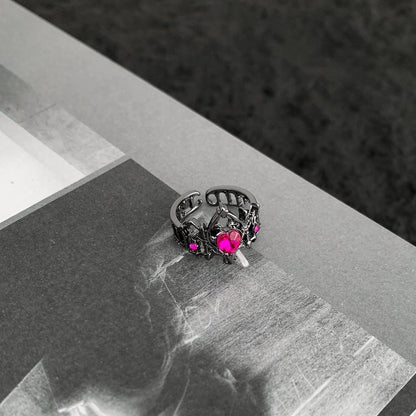 Accessories Gothic Crown Heart Open Ring