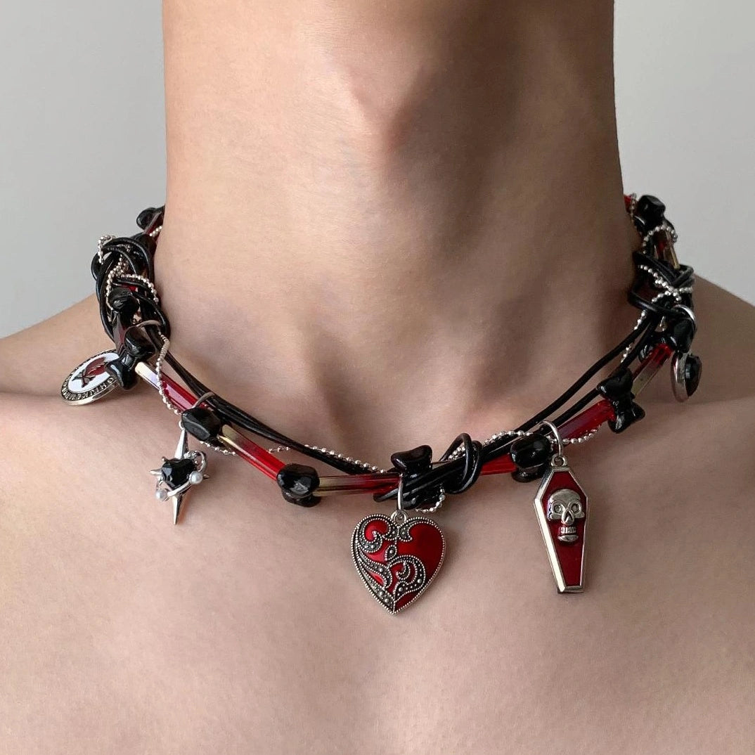 Accessories Gothic Entwined Heart Choker Necklace