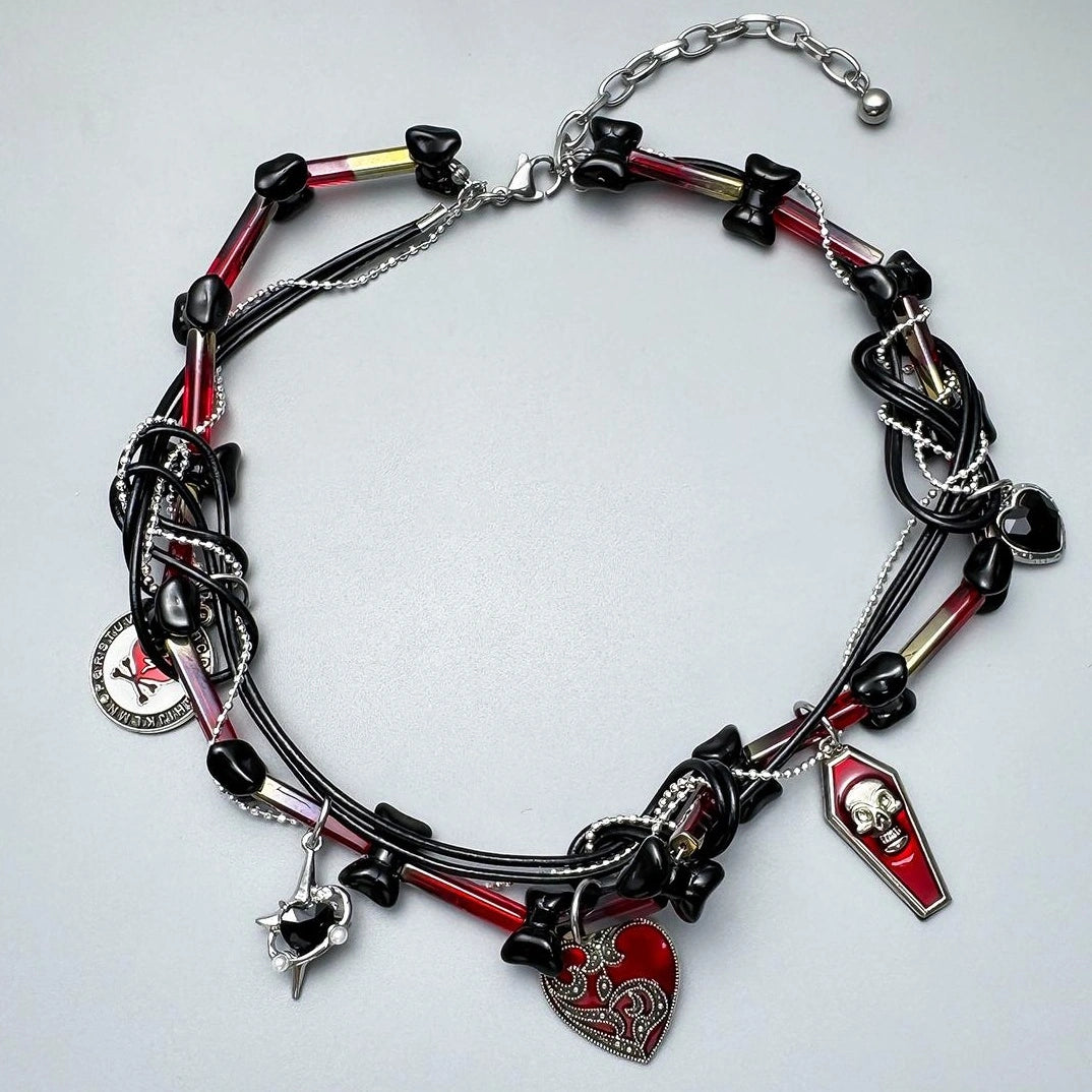 Accessories Gothic Entwined Heart Choker Necklace