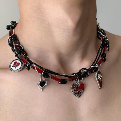 Accessories Gothic Entwined Heart Choker Necklace