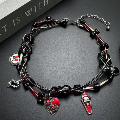 Accessories Gothic Entwined Heart Choker Necklace