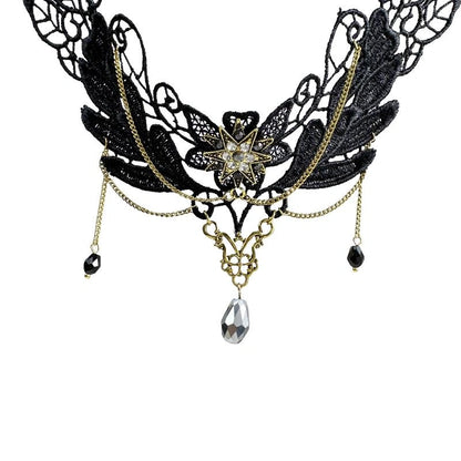 Accessories Gothic Lace Fringe Statement Choker