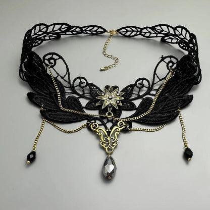 Accessories Gothic Lace Fringe Statement Choker