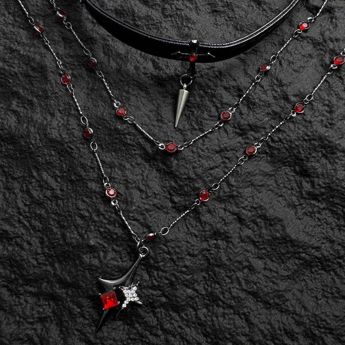 Accessories Gothic Layered Cross Choker Necklace
