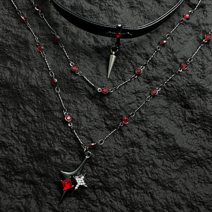 Accessories Gothic Layered Cross Choker Necklace