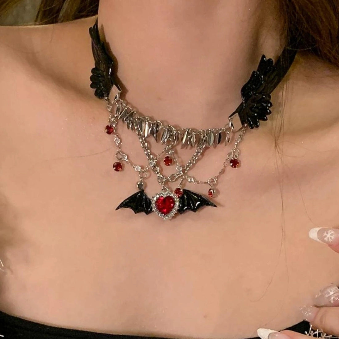 Accessories Gothic Love Bat Wing Choker Necklace