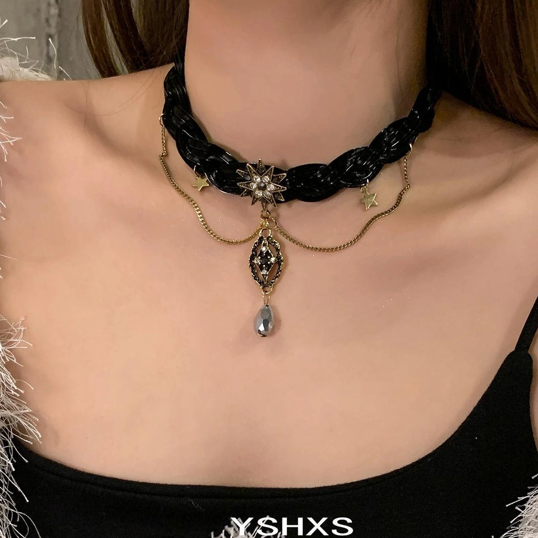 Accessories Gothic Punk Studded Leather Choker Necklace