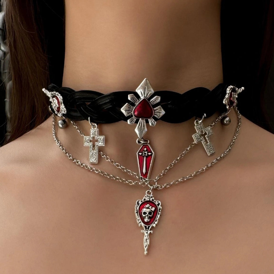 Accessories Gothic Punk Woven Choker Necklace