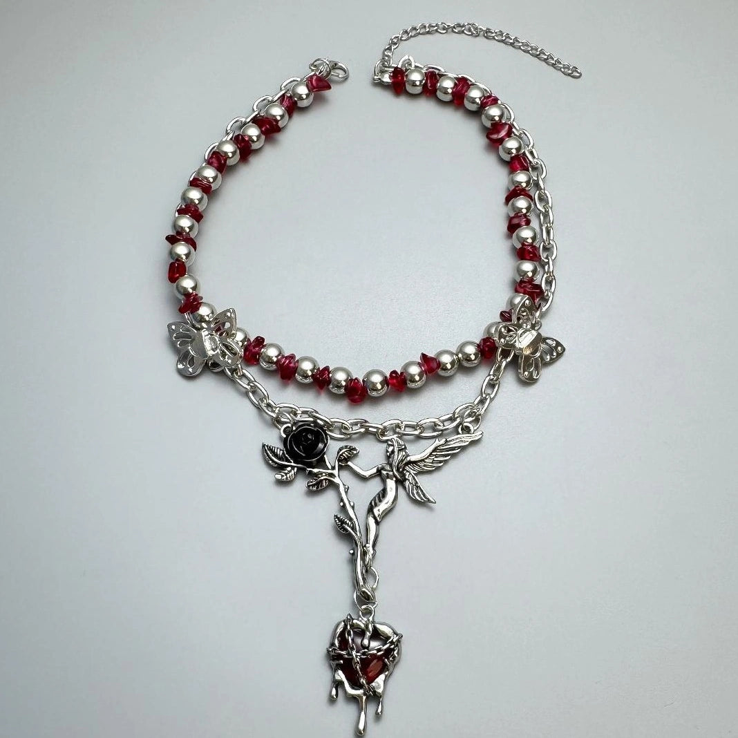 Accessories Gothic Red Heart Choker Necklace