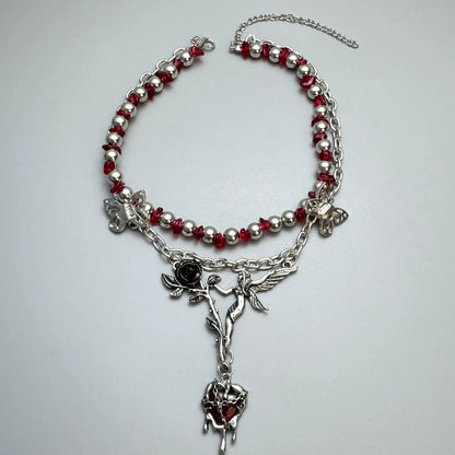 Accessories Gothic Red Heart Choker Necklace