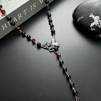 Accessories Gothic Serpent Butterfly Pendant Long Necklace