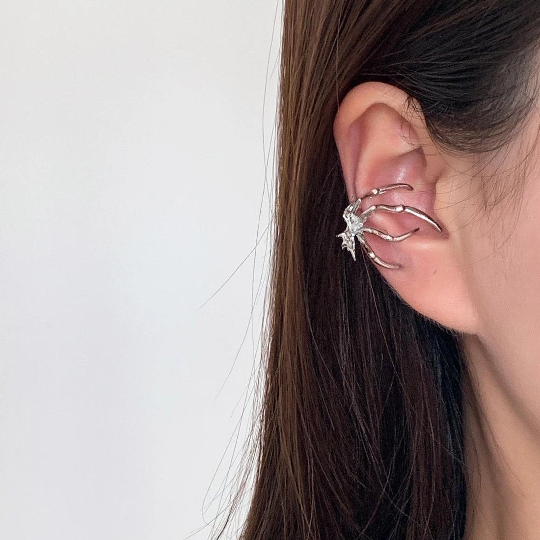 Accessories Gothic Silver Spider Ear Claw