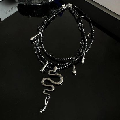 Accessories Gothic Snake Crystal Beaded Choker Necklace