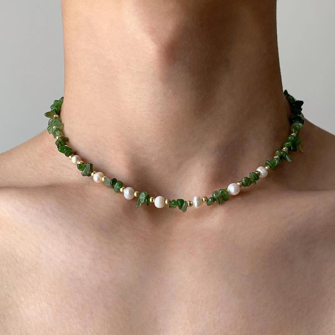 Accessories Green Crushed Pearl Statement Necklace