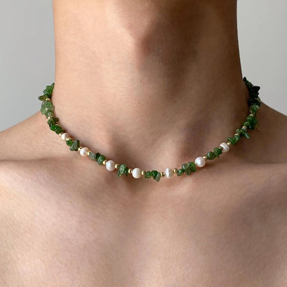 Accessories Green Crushed Pearl Statement Necklace