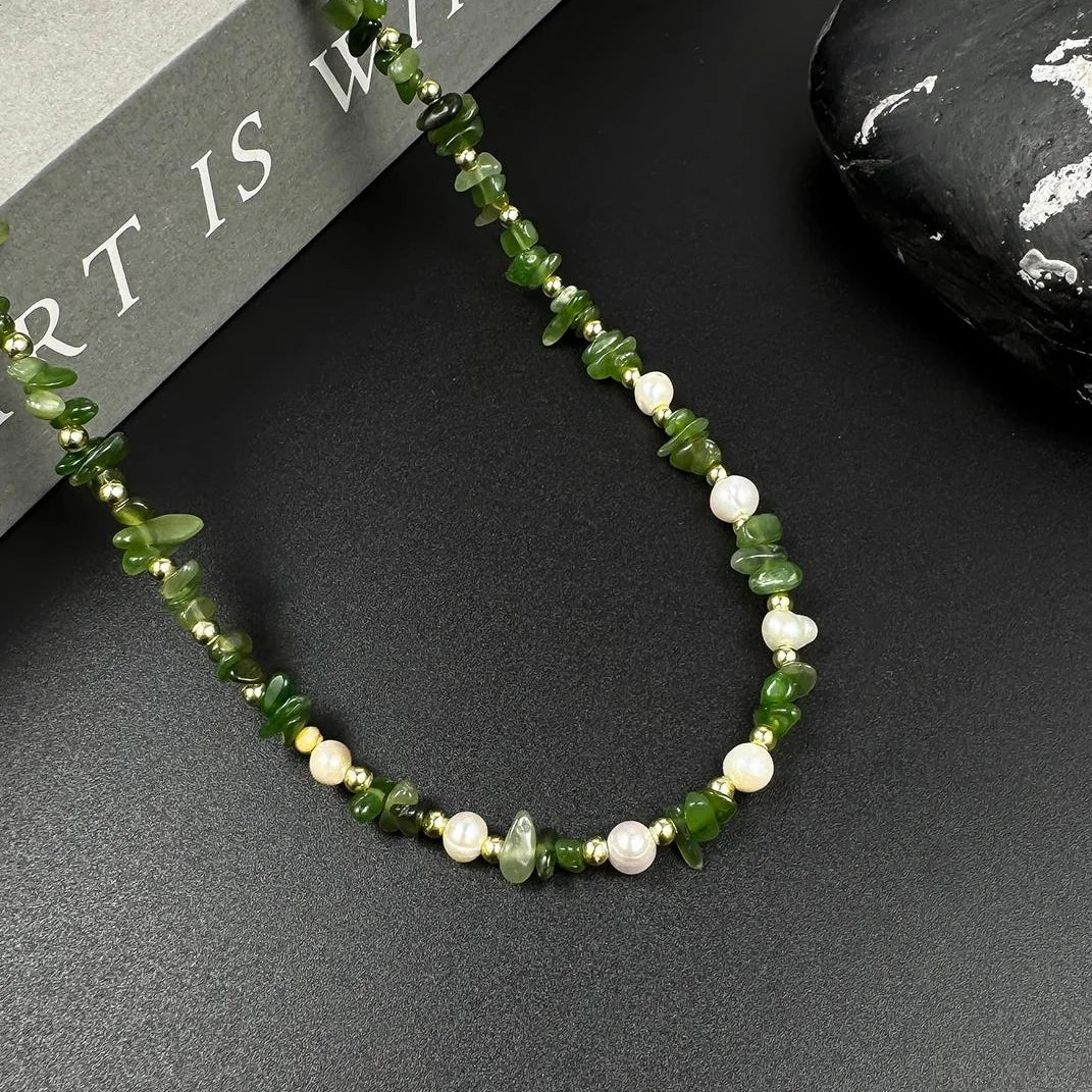 Accessories Green Crushed Pearl Statement Necklace
