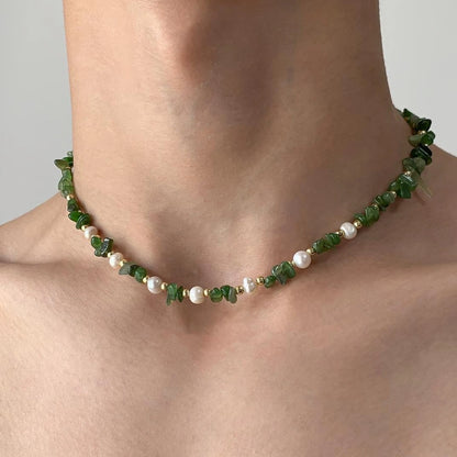 Accessories Green Crushed Pearl Statement Necklace