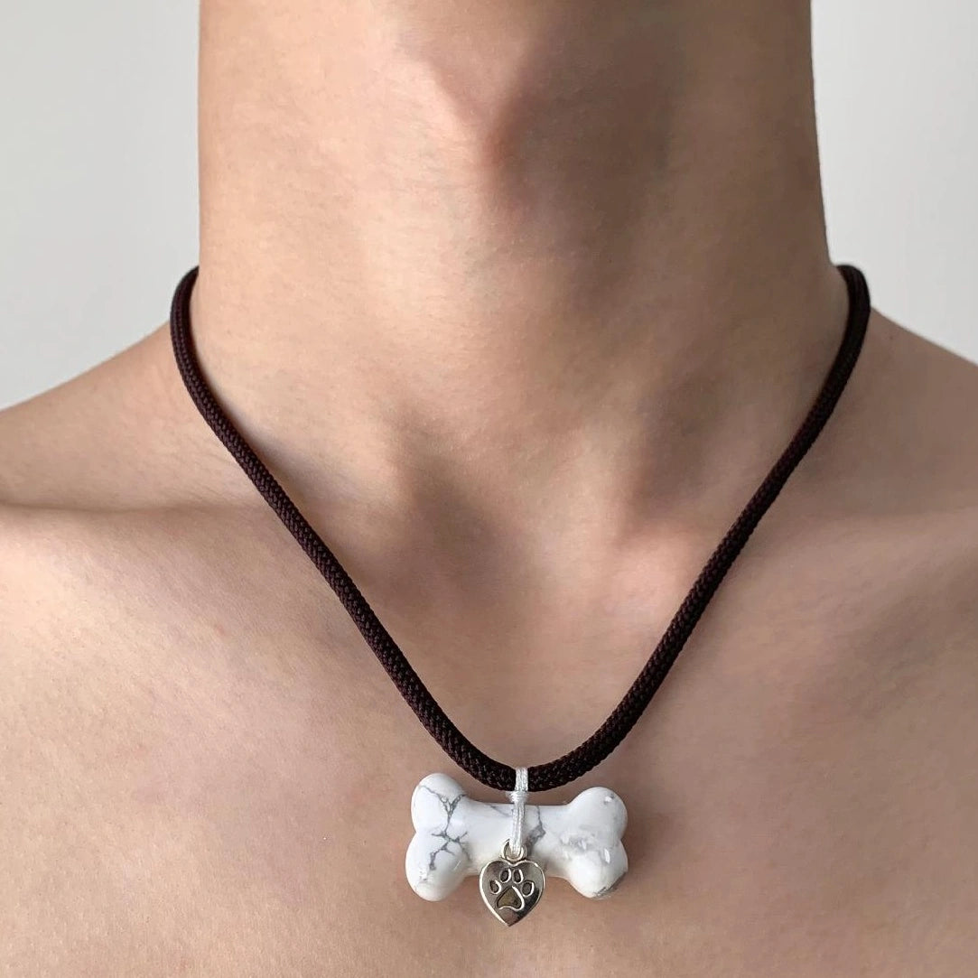 Accessories Handwoven Bohemian Dog Bone Pendant Necklace