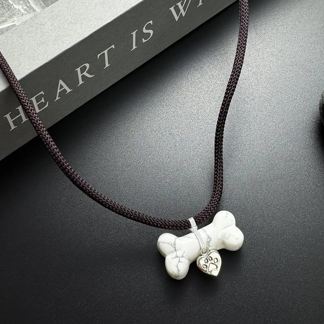 Accessories Handwoven Bohemian Dog Bone Pendant Necklace