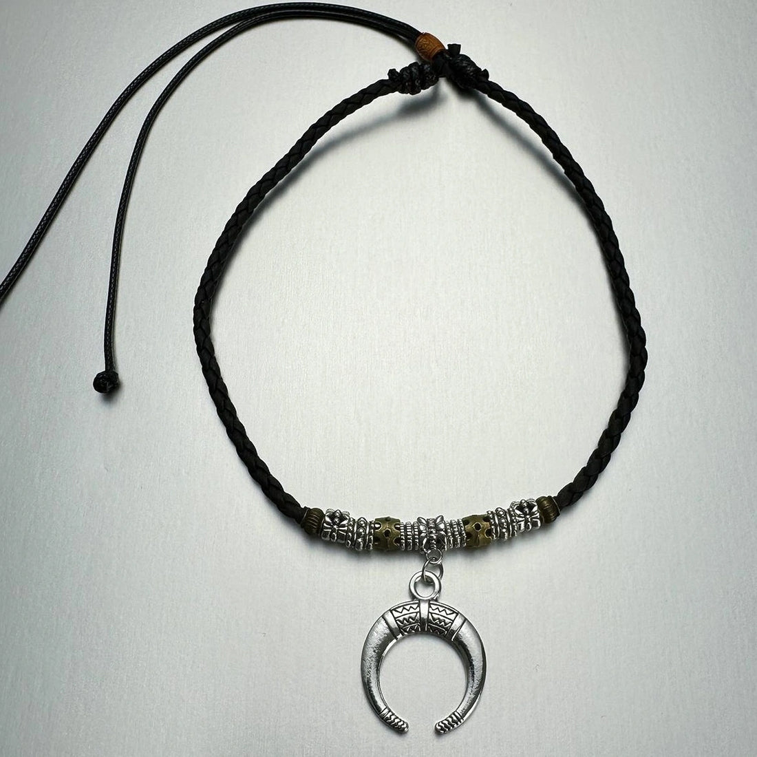 Accessories Handwoven Crescent Pendant Bohemian Long Necklace
