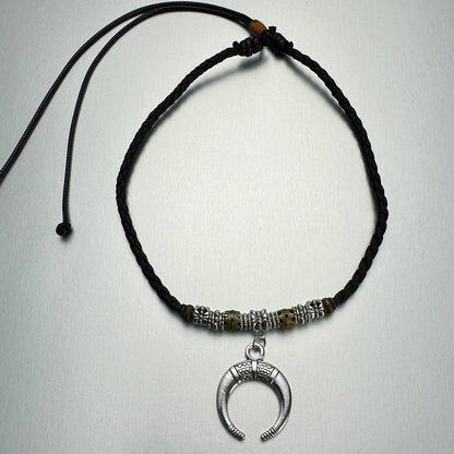 Accessories Handwoven Crescent Pendant Bohemian Long Necklace