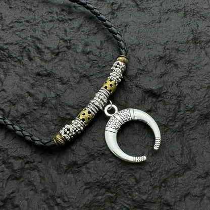 Accessories Handwoven Crescent Pendant Bohemian Long Necklace