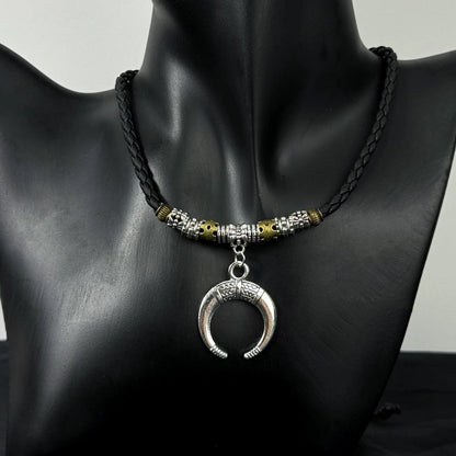 Accessories Handwoven Crescent Pendant Bohemian Long Necklace