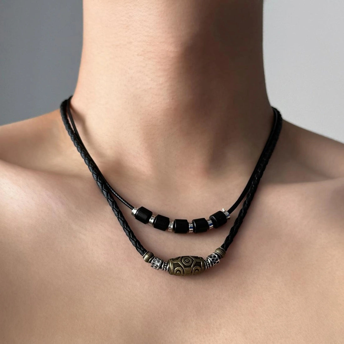 Accessories Handwoven Tibetan Beaded Necklace Double Layer Ethnic Choker