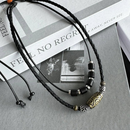 Accessories Handwoven Tibetan Beaded Necklace Double Layer Ethnic Choker