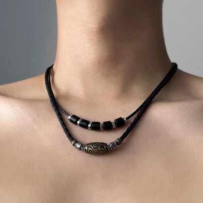 Accessories Handwoven Tibetan Beaded Necklace Double Layer Ethnic Choker