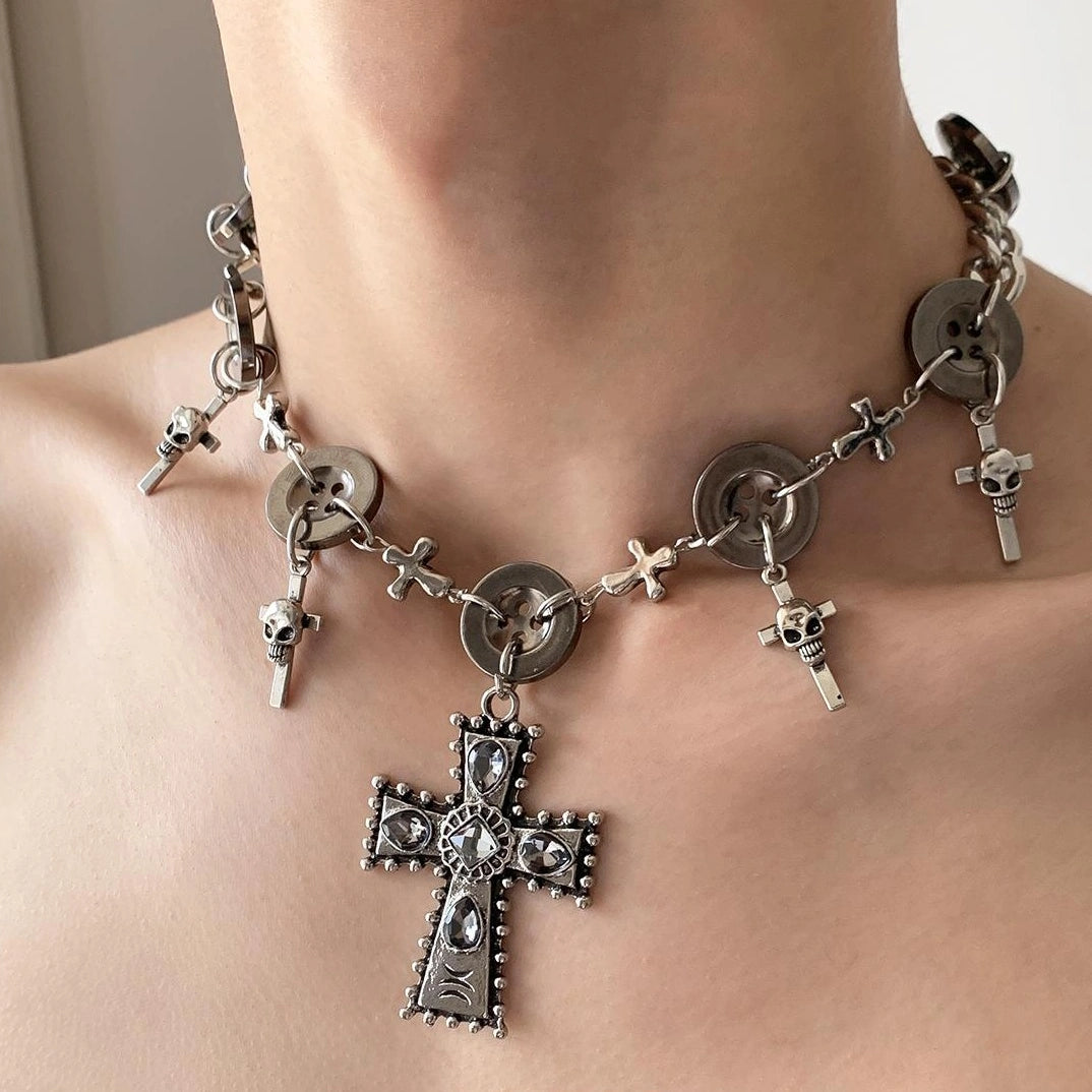Accessories Heavy Workmanship Cross Punk Choker