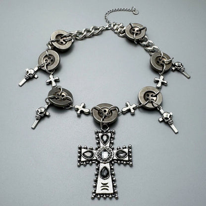 Accessories Heavy Workmanship Cross Punk Choker