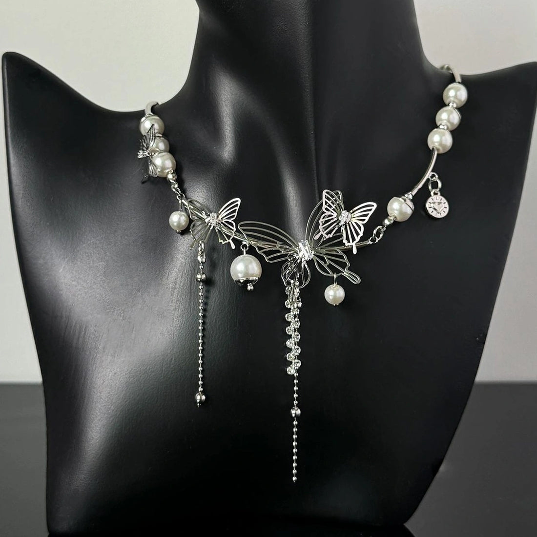 Accessories Hollow Butterfly Pearl Y2K Fringe Choker