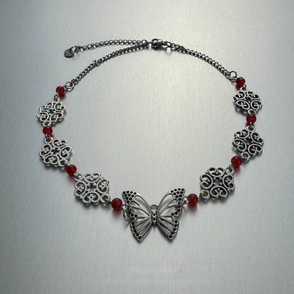 Accessories_Hollow_Butterfly_Red_Zircon_V-neck_Necklace_MISSTT