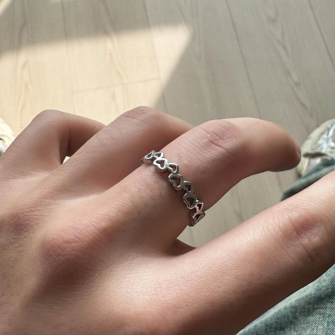 Accessories Hollow Heart Adjustable Ring