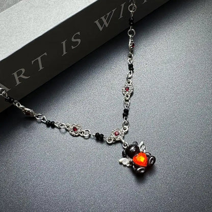 Accessories Interlocking Heart Bear Pendant Necklace