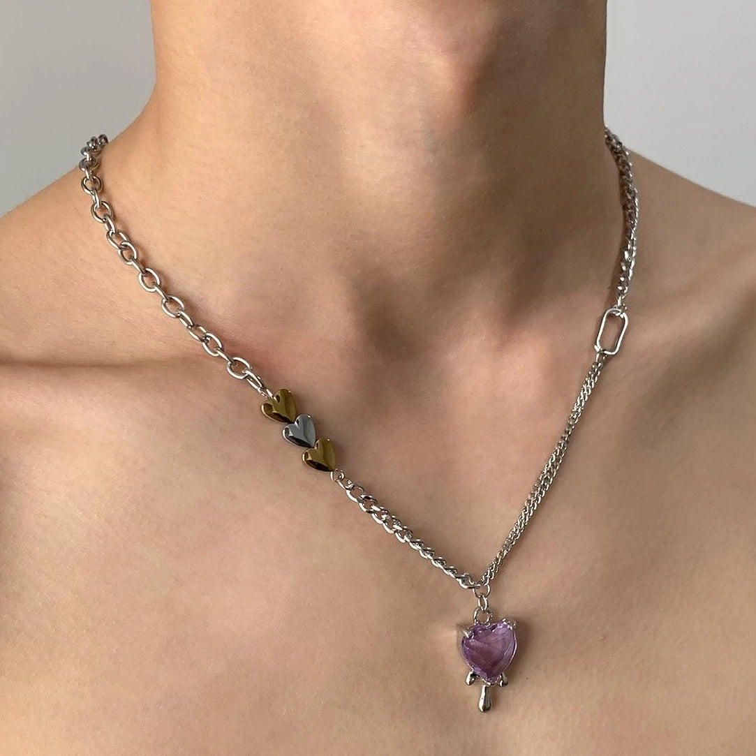 Accessories Interlocking Heart Drop Necklace