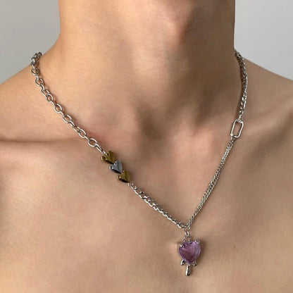 Accessories Interlocking Heart Drop Necklace