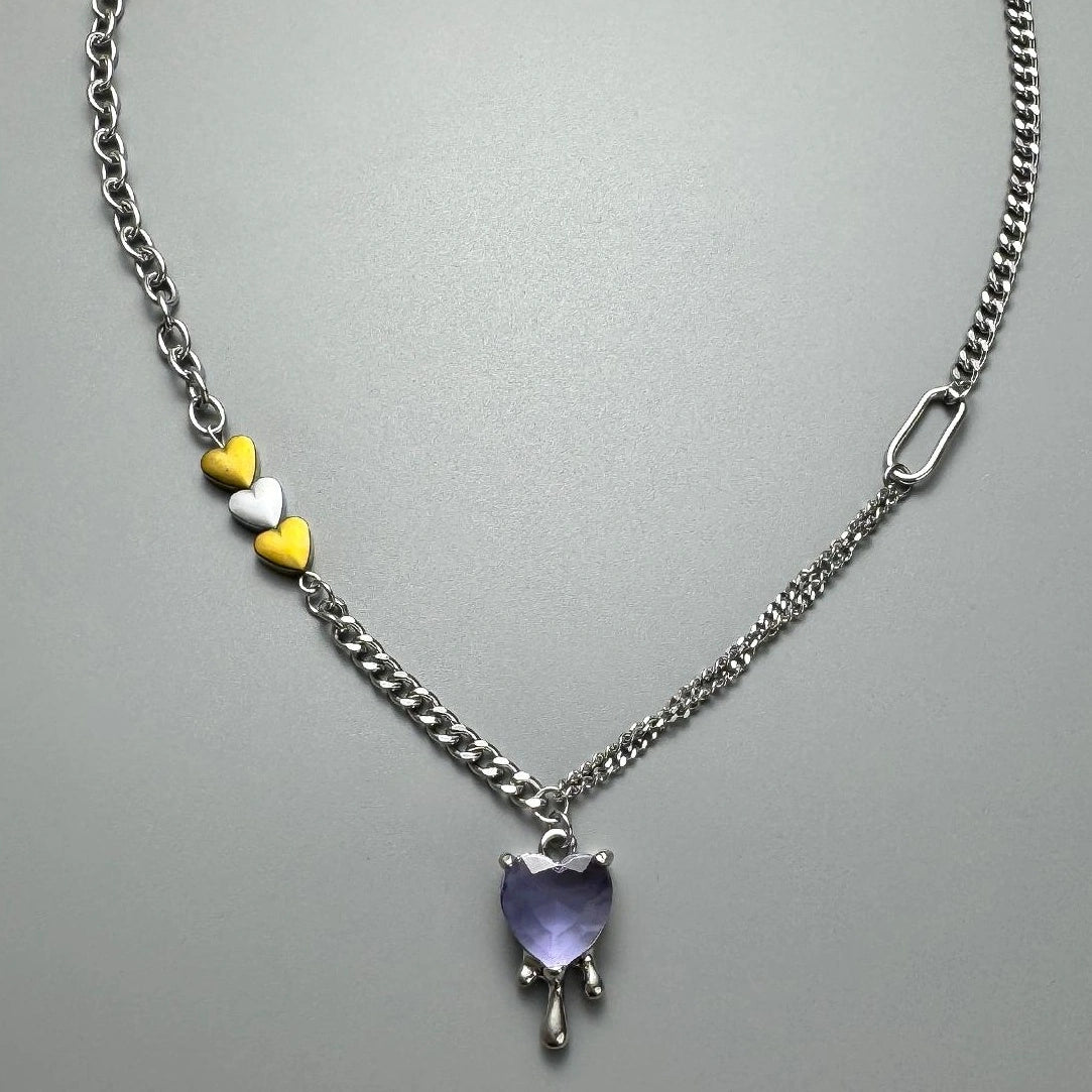 Accessories Interlocking Heart Drop Necklace