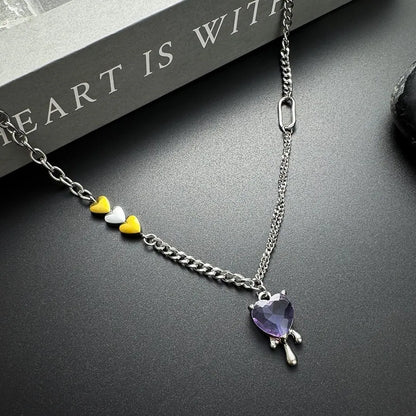 Accessories Interlocking Heart Drop Necklace
