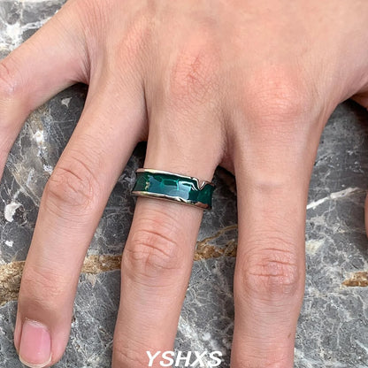 Accessories Irregular Green Resin Ring