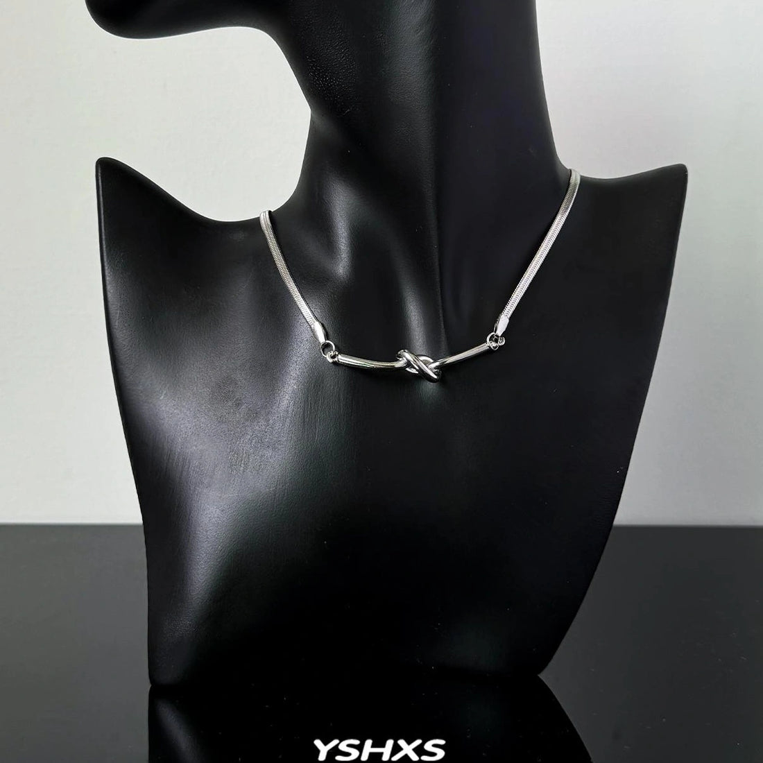 Accessories Knotted Choker Necklace Minimalist Titanium Steel Unisex Cool