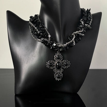 Accessories_Layered_Black_Cross_Punk_Rock_Stone_Necklace_MISSTT