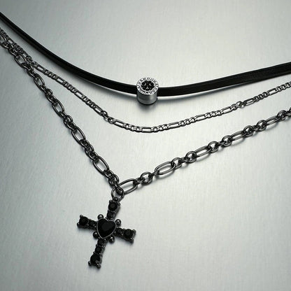 Accessories Layered Cross Collar Choker