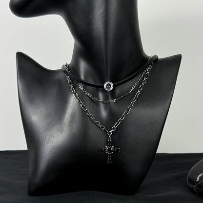 Accessories Layered Cross Collar Choker